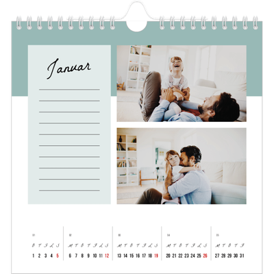 Årskalender kvadratisk — Kalender med "To do"-liste [Januar]